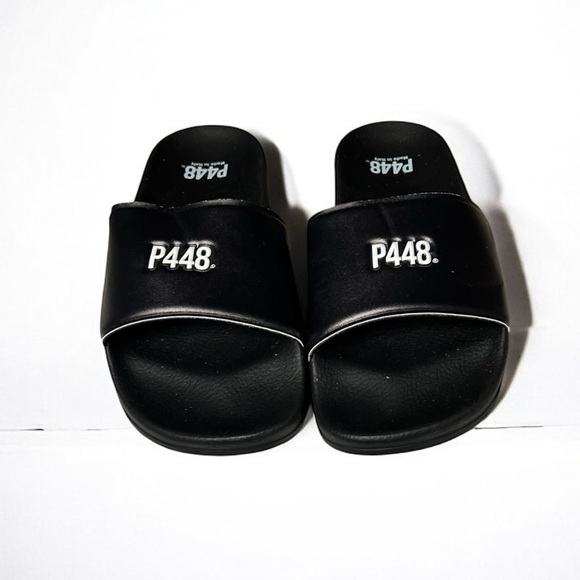 🌻NEW NWOT P448 Black Super Water Resistant Slide Sandal Men's size: EU 40 US 7 - Picture 2 of 8